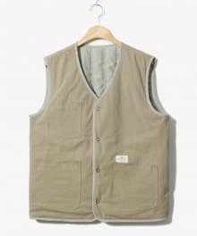 Twin Stripe Reversible Vest Beige