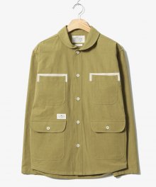 Overlap Showl Collar Shirt Jacket Mustard