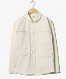 Overlap Showl Collar Shirt Jacket Ecru