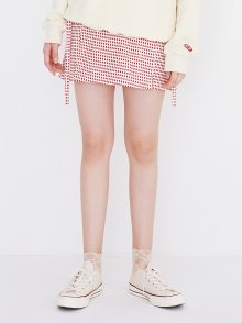 mini square skirt(red)