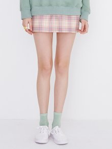 check mini skirt(pink)