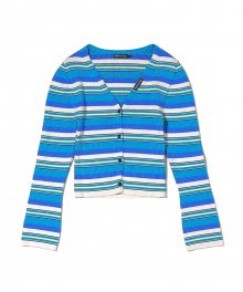 Multi Color Striped Cardigan Blue