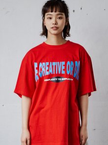 CURVED SLOGAN T-SHIRTS_RED