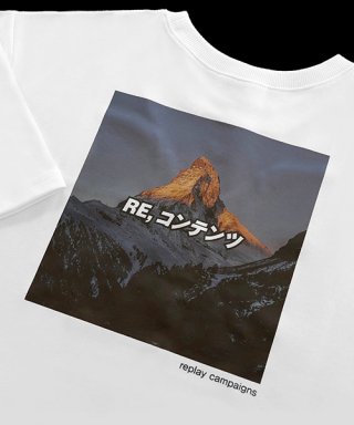 리플레이컨테이너(REPLAY CONTAINER) new replay campaign 1/2 tee (pink)