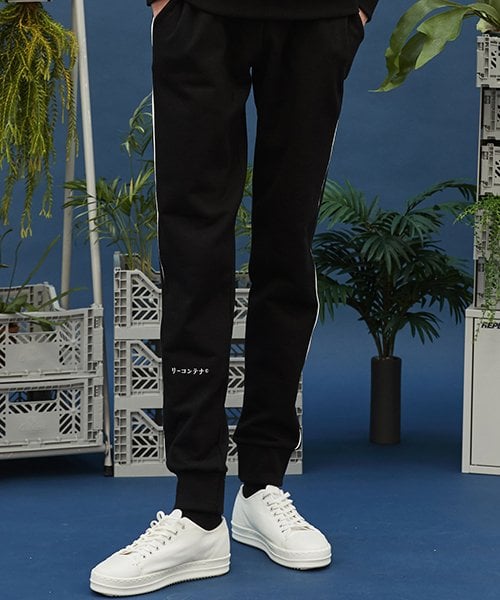 리플레이컨테이너(replaycontainer) recon piping jogger pants (black)