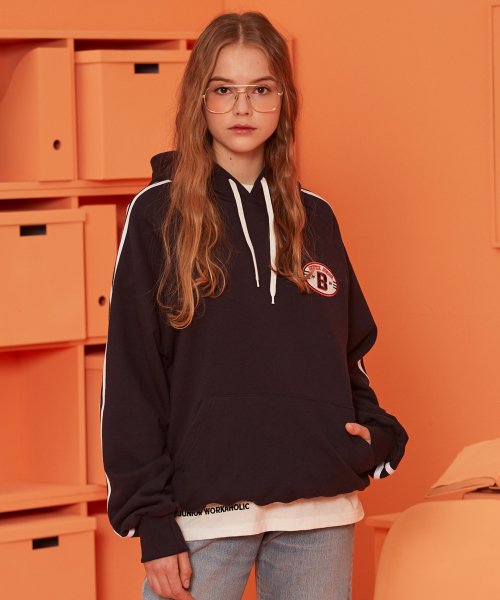 버닝(BURNING) Raglan Tape Hoodie (Navy) - 20,900 | 무신사 스토어