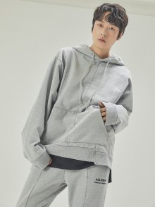 INSIZE LETTERING EMBROIDERY HOODIE GREY