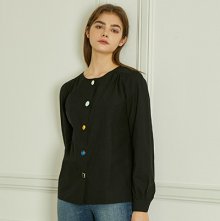 TWINKLE BUTTON BLOUSE - BLACK