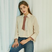 HALF TIE BLOUSE - IVORY