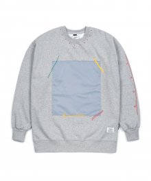 SQUARE HEAVY SWEAT OVERSIZED CREWNECK GREY