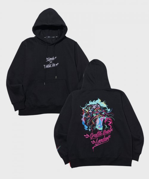 아티스트웨어(artistwear) [ATW X  레오다브] 라이언 자수 오버핏 후드티