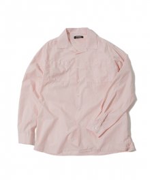 코튼 오픈카라 셔츠 핑크