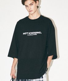10수 오버사이즈 낫노잉 로고 티셔츠(BLACK)