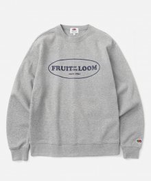 OVAL LOGO CREWNECK GRAY