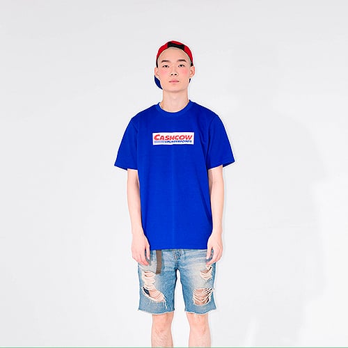 엘유피(lup) L.U.P BY LIPUNDERPOINT CASHCOW HALF SLEEVES T-SHIRTS_BLUE