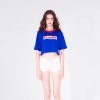 L.U.P BY LIPUNDERPOINT CASHCOW CROP T-SHIRTS_BLUE