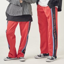 DOUBLE LINE TRACK PANTS RED