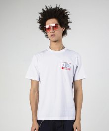 WHITE GRAPHIC APPLIQUE S/S T-SHIRTS