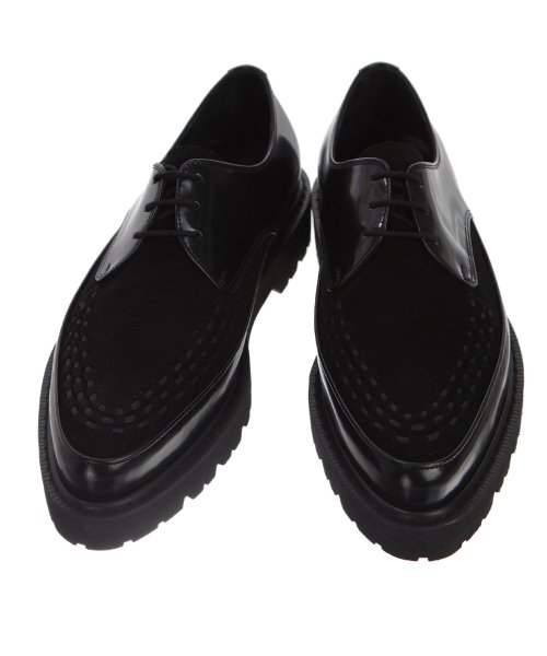 RELIZMPRODUCT Black Suede Leather Creepers
