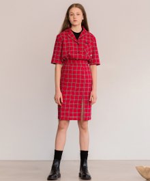 [SET] MG8S REFINEMENT SHIRT + TWO SLIT SKIRT (RED)