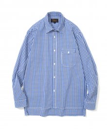 18ss relax check shirts blue