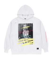 SYMBOL HEAVY SWEAT OVERSIZED HOODIE WHITE