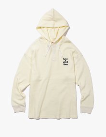 Thermal Pullover Hoodie - Cream