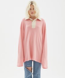 OVERSIZED RUGBY SHIRT  [PINK]