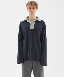 OVERSIZED RUGBY SHIRT  [NAVY]