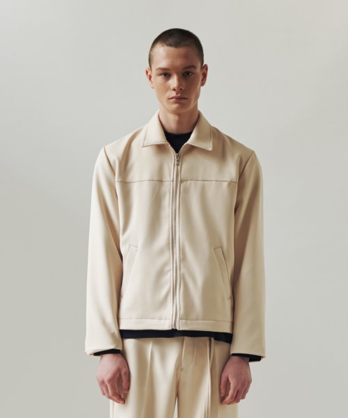 STITCHES ZIPPER BLOUSON BEIGE