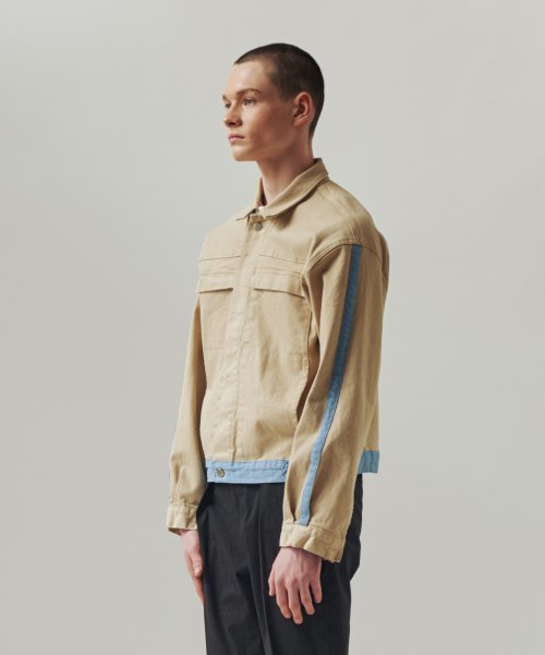 DENIM BLOCK JACKET BEIGE