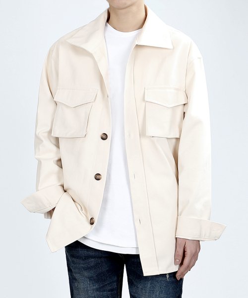 베리베인(veryvain) TP89 CARGO OVERFIT JACKET (CREAM)