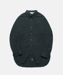 Half Linen Check Shirt_Green