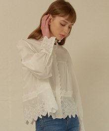 monts666 lace crop A-line blouse