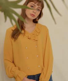 monts674 double frill blouse (yellow)