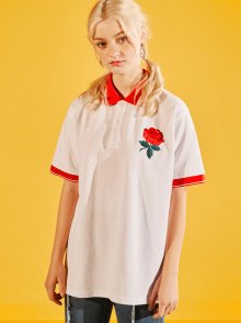 ROSE EMBROIDERY PIQUE SHIRT_WHITE (EEOG2PSR01W)