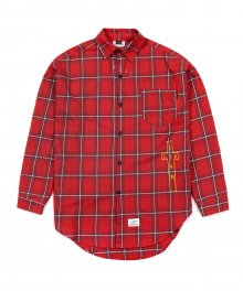 GUADALUPE OVERSIZED CHECK SHIRTS RED