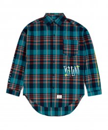 SLASH OVERSIZED CHECK SHIRTS GREEN