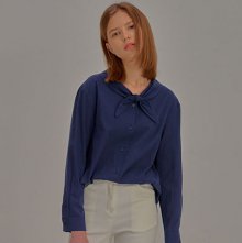 Sharp Collar Blouse_Navy