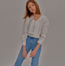 Neat V-Neck Shirt_White