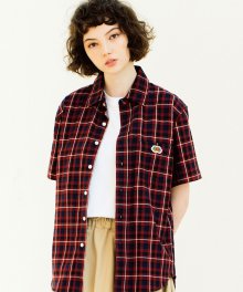 S/S 1PK CHECK SHIRTS RED