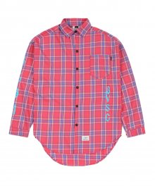 WAVE OVERSIZED CHECK SHIRTS PINK