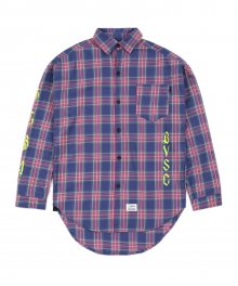 WAVE OVERSIZED CHECK SHIRTS VIOLET