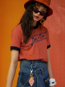 DIM. E CRES. DIAGONAL LOGO T-SHIRTS_ORANGE