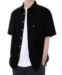 쟈니웨스트(JHONNY WEST) Ramie Half Shirts (Black)