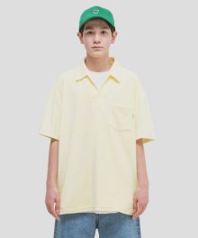 TOWEL COLLAR T-SHIRTS (L.YELLOW)