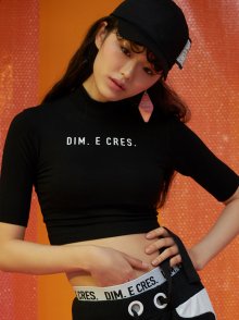 DIM. E CRES. CROP SHORT SLEEVES_BLACK