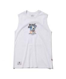 2018 SIDE TAPE SLEEVELESS T-SHIRTS (WHITE) [GSL001G23WH]