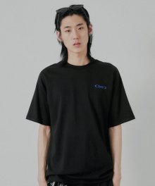 S-ROUND 로고 하프 티셔츠 (블랙)