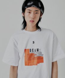 BEAM 하프 티셔츠 (화이트)